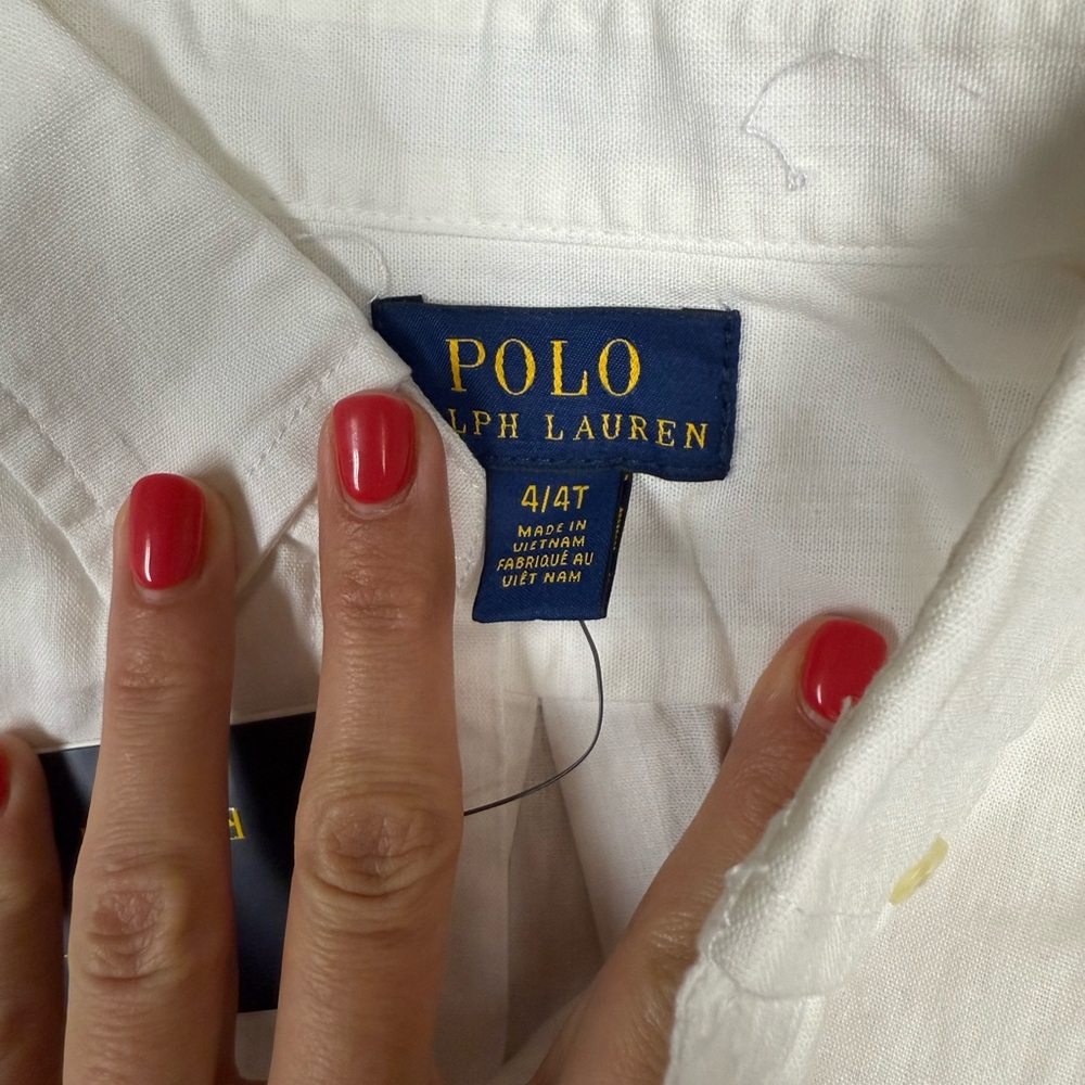 Polo by Ralph Lauren 4t toddler boy   White Shirt - Picture 2 of 3